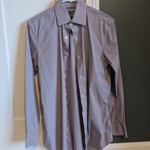 Bonobos Purple and White Checkered Dress Shirt